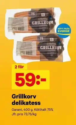 City Gross Grillkorv delikatess erbjuda
