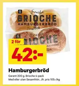 City Gross Hamburgerbröd erbjuda