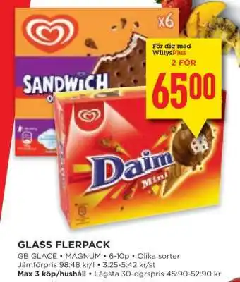 Willys GLASS FLERPACK erbjuda