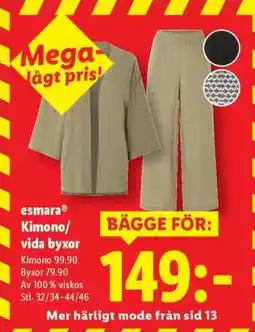 Lidl Esmara Kimono/vida byxor erbjuda