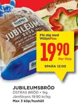 Willys Jubileumsbröd erbjuda