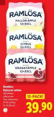 Lidl Ramlösa Kolsyrat Vatten erbjuda