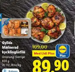 Lidl GYLLDA Marinerad kycklinglårfile erbjuda