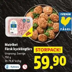 Lidl Matriket Färsk kycklingfärs erbjuda