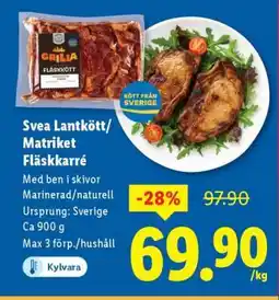 Lidl Svea Lantkött/Matriket Fläskkarré erbjuda