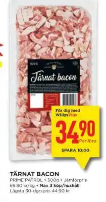Willys Tärnat Bacon erbjuda
