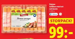Lidl Dulano Grillkorv med ost och bacon erbjuda