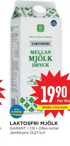 Willys LAKTOSFRI MJÖLK erbjuda