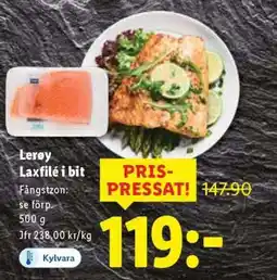 Lidl Lerøy Laxfilé i bit erbjuda