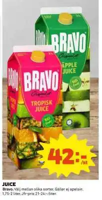 Coop Bravo juice erbjuda