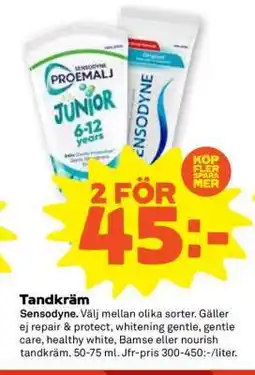 Stora Coop TANDKRÄM Sensodyne erbjuda