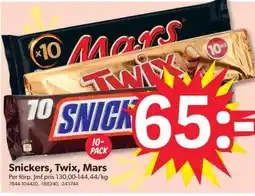 DollarStore Snickers, Twix, Mars erbjuda