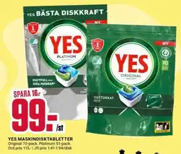 ÖoB YES MASKINDISKTABLETTER erbjuda