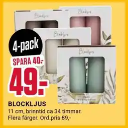 ÖoB Blockljus erbjuda
