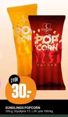 ÖoB SUNDLINGS POPCORN erbjuda
