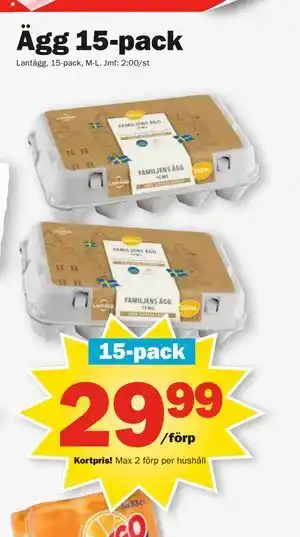 Pekås Ägg 15-pack erbjuda