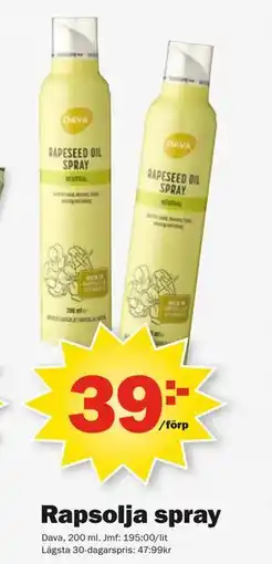 Pekås Rapsolja spray erbjuda