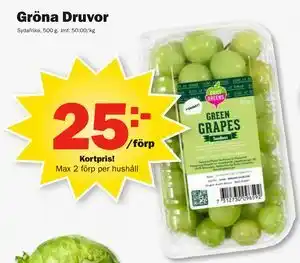 Pekås Gröna Druvor erbjuda