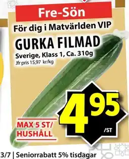 Matvärlden Tensta GURKA FILMAD erbjuda