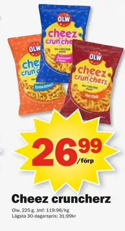 Pekås Cheez cruncherz erbjuda