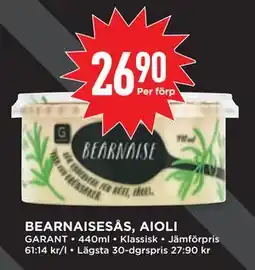 Willys BEARNAISESÅS, AIOLI erbjuda