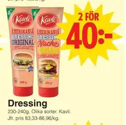 Matöppet Dressing erbjuda