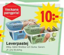 Matöppet Leverpastej erbjuda