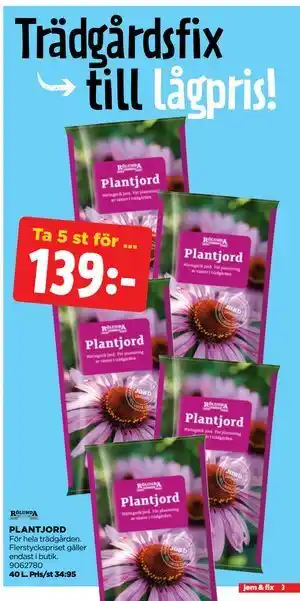 Jem&Fix PLANTJORD erbjuda