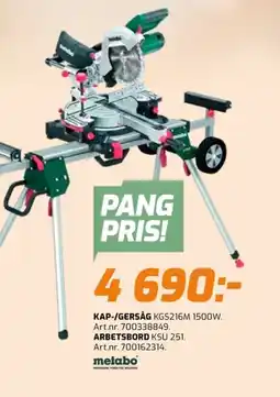 Bolist Kap-/gersåg kgs216m 1500w. erbjuda