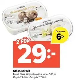 Coop Extra Glass/sorbet erbjuda