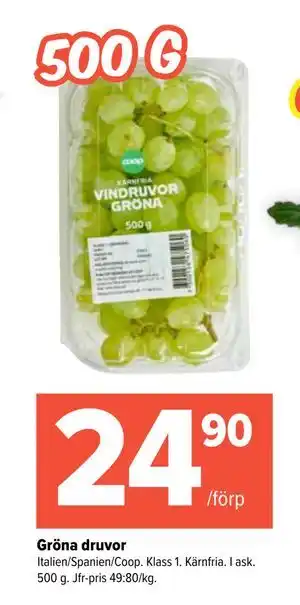 Coop Extra Gröna druvor erbjuda