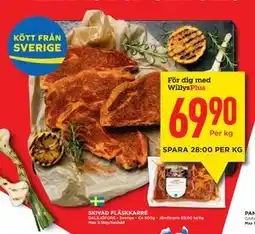 Willys SKIVAD FLÄSKKARRÉ, Medlemspris erbjuda