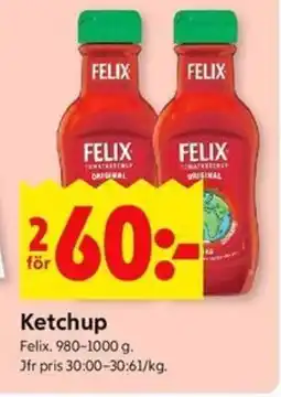 ICA Kvantum FELIX Ketchup erbjuda