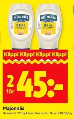 ICA Kvantum HELLMANN'S Majonnäs erbjuda