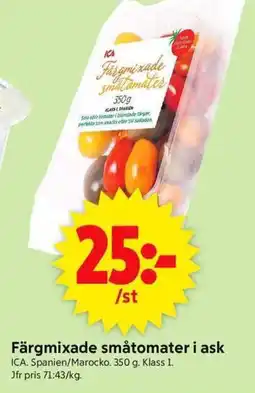 ICA Supermarket ICA Färgmixade småtomater i ask erbjuda