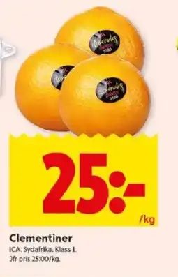 ICA Kvantum Clementiner erbjuda