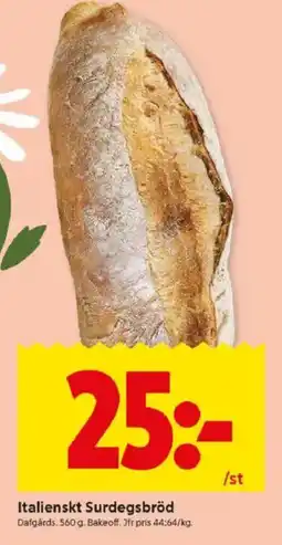 ICA Kvantum Italienskt surdegsbröd erbjuda