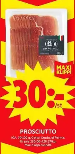 ICA Maxi ICA Prosciutto erbjuda