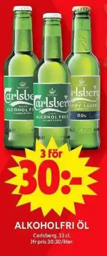 ICA Maxi CARLSBERG Alkoholfri öl erbjuda