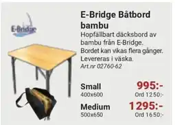 Erlandsons Brygga E-Bridge Båtbord bambu erbjuda