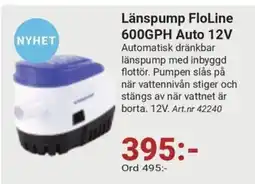 Erlandsons Brygga Länspump FloLine 600GPH Auto 12V erbjuda