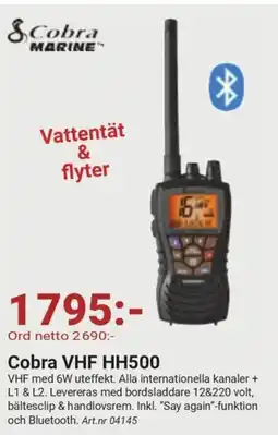 Erlandsons Brygga Cobra VHF HH500 erbjuda
