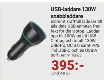 Erlandsons Brygga USB-laddare 130W snabbladdare erbjuda