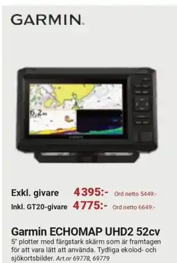 Erlandsons Brygga GARMIN Garmin ECHOMAP UHD2 52cv erbjuda