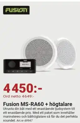 Erlandsons Brygga Fusion MS-RA60 + högtalare erbjuda