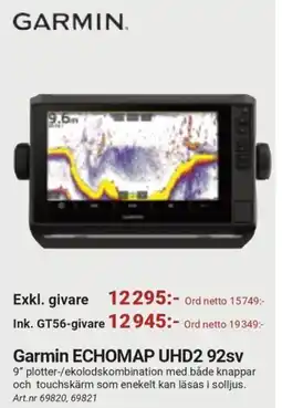 Erlandsons Brygga Garmin ECHOMAP UHD2 92sv erbjuda