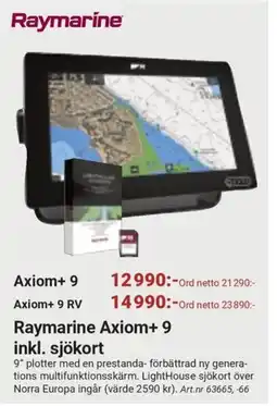 Erlandsons Brygga Raymarine Axiom+9 inkl. sjökort erbjuda