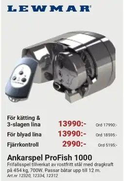 Erlandsons Brygga Ankarspel ProFish 1000 erbjuda