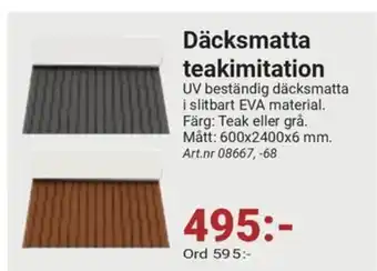 Erlandsons Brygga Däcksmatta teakimitation erbjuda