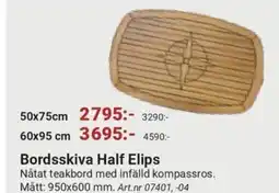Erlandsons Brygga Bordsskiva Half Elips erbjuda